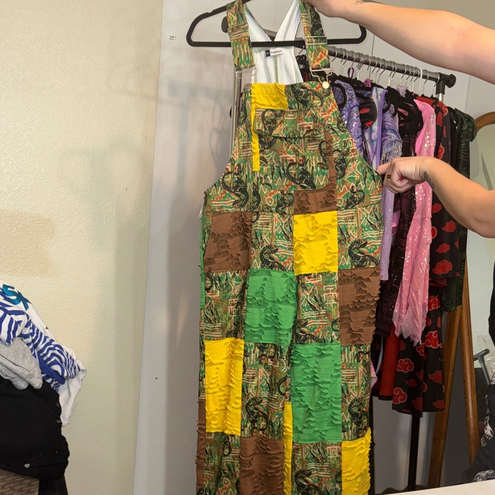 #5 iHeartRaves Green and Yellow Patchwork Jumpsuit